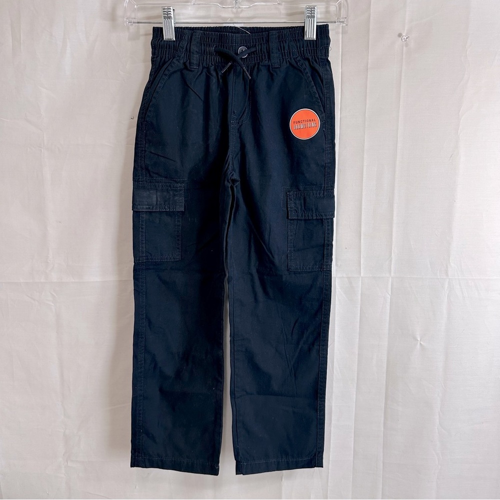 Children’s Place Boys Elastic Drawstring Waist Cargo Chino Pants Navy Size 6
